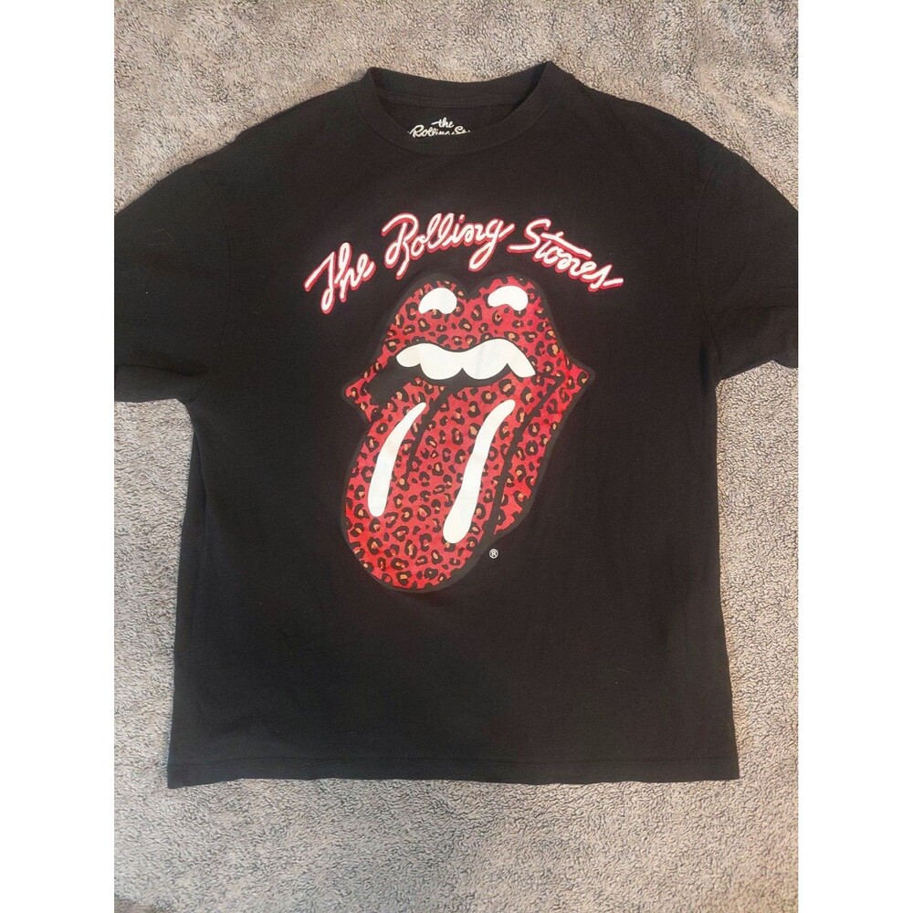 ( Pull& Bear )Rolling Stones Leopard Print Mouth Size Small Womens Tshirt